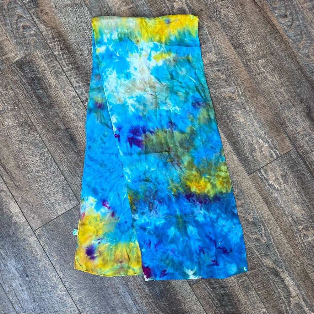 Tie dye silk scarf